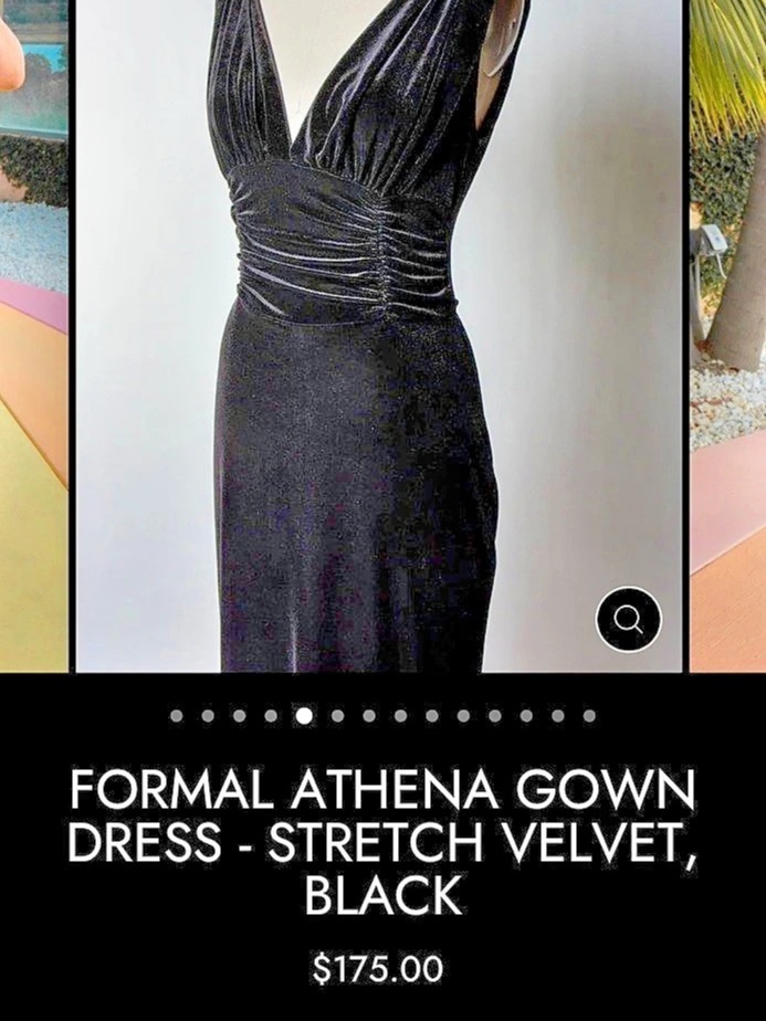Women’s Black Velvet Gown Size M — image 7 of 8